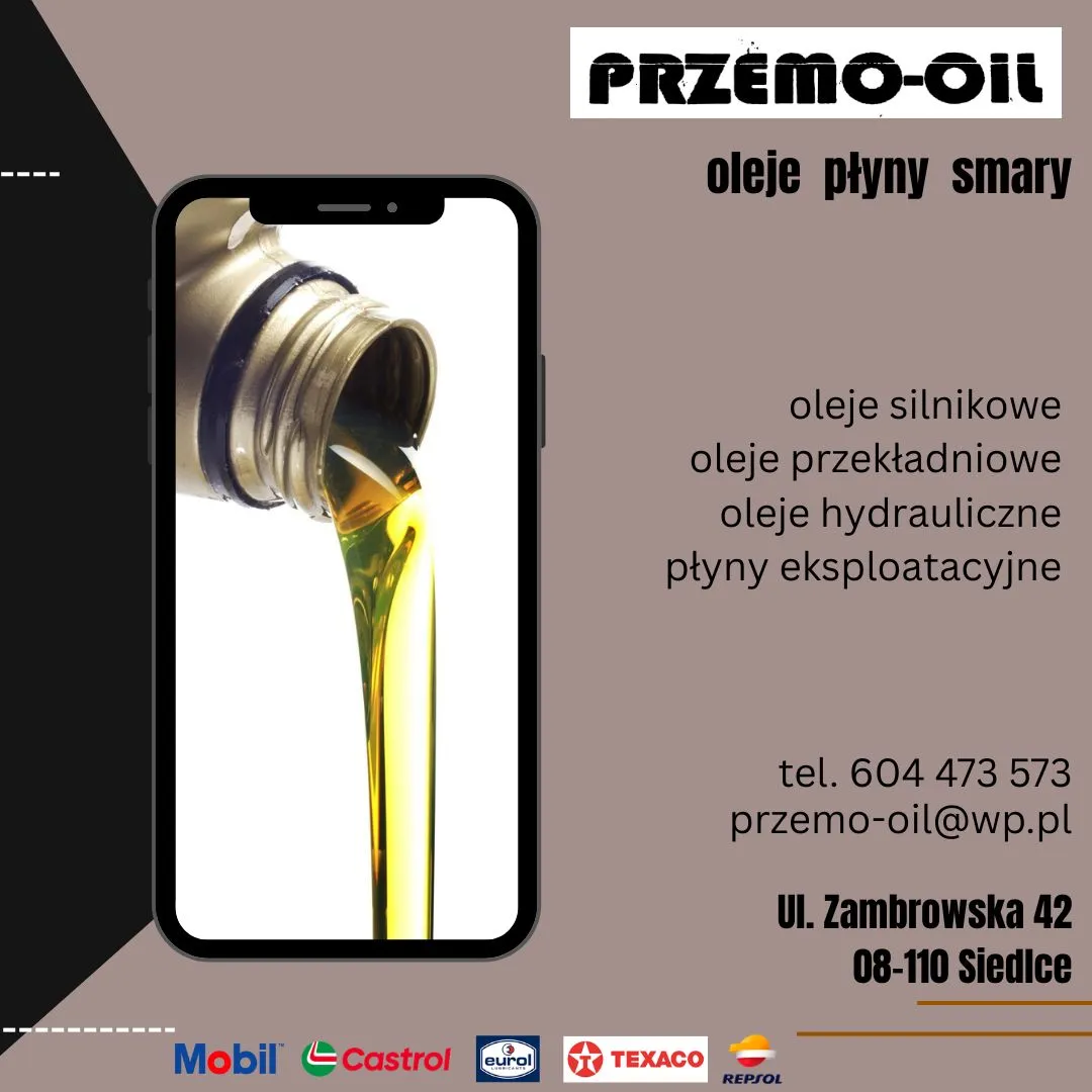 Przemo-Oil - oferta olejów silnikowych, przekładniowych i hydraulicznych