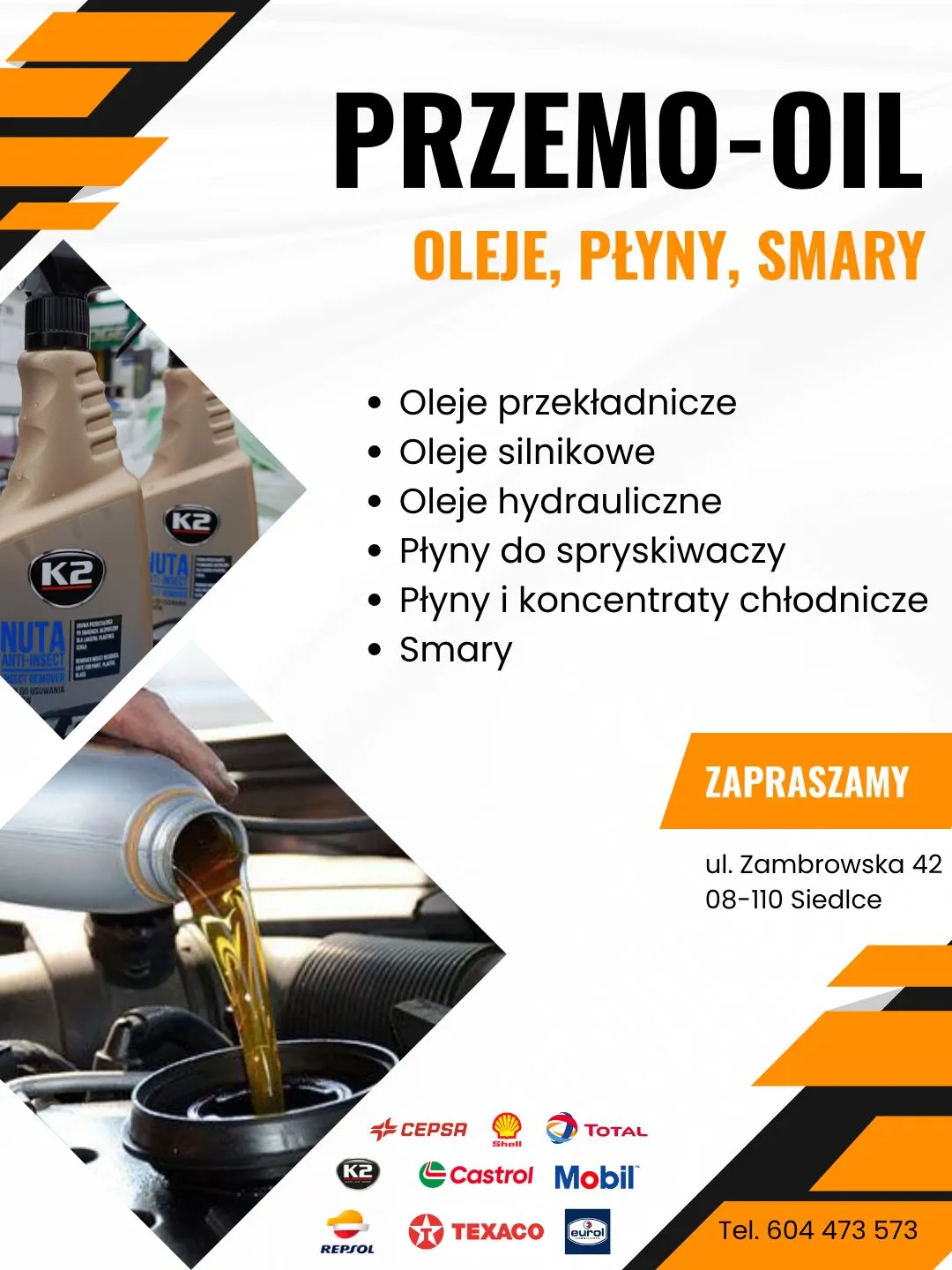 Przemo-Oil - produkty K2 i wymiana oleju, zapraszamy