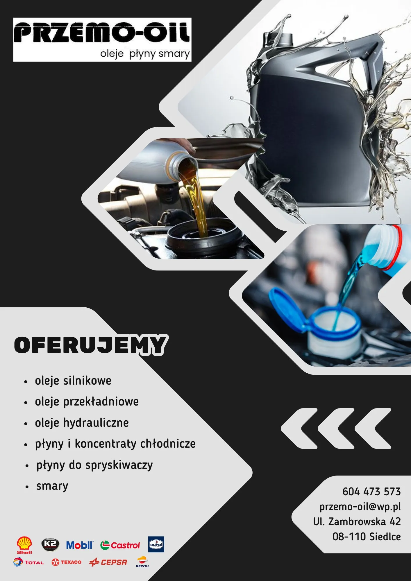 Przemo-Oil - oferta olejów i płynów do spryskiwaczy
