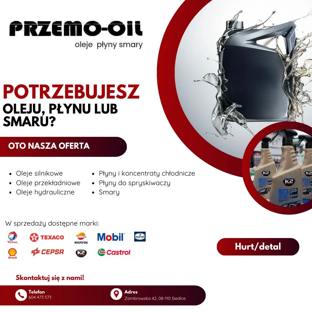 Przemo-Oil - potrzebujesz oleju, płynu lub smaru? Hurt i detal